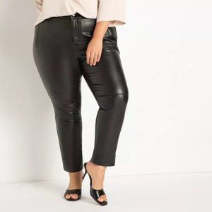 Eloquii Gena Fit Slim Faux Leather Pant